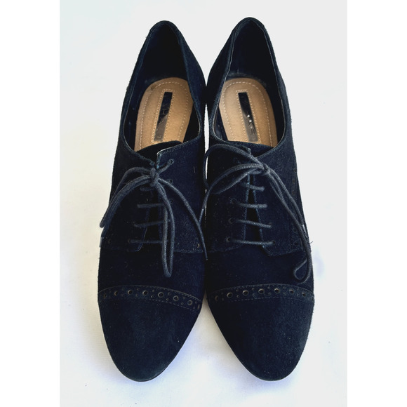 Tahari Evo Suede Upper Lace Up Oxford Style 4in Pump Heels Size 8.5 - Picture 5 of 7